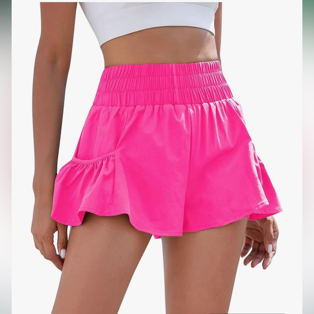 High Waisted Athletic Flowy Running Shorts with Pockets